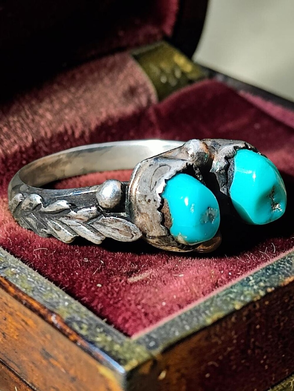 Antique Sterling Silver Turquoise Ring